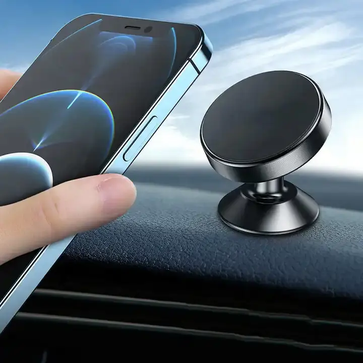 Mini Alloy Magnetic Car Phone Holder Phone Holder Magnet Mount Mobile Cell Phone Stand GPS Sticky Dashboard Car Mobile Holder