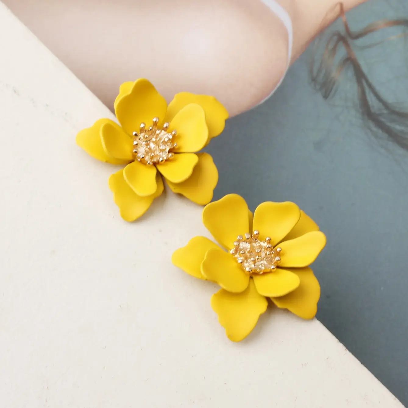 Fashion Jewelry Earrings,Fashion design Fresh Women Flower Stud Earring From China