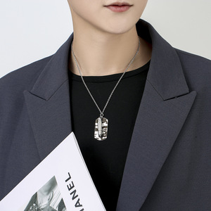 סגנון היפ הופ חרוט חרוט תג כלב תליון שרשרת קישורים אישיות כדור אביזרים צורה גיאומטריים צורה גיאומטרית - Product Image 2