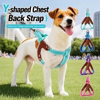 Harnais pour chien en forme de Y respirant et anti-étranglement, léger et entièrement réfléchissant, avec laisse, pour grossistes et détaillants de produits pour animaux de compagnie
