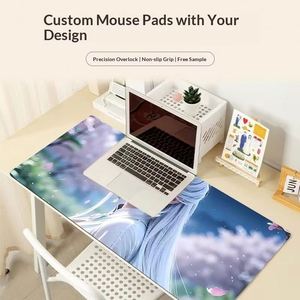 Alfombrilla de Ratón para Computadora y Oficina con Diseño de Chica con los Ojos Vendados, Personalizable, Grande, Gruesa, con Borde Bloqueable Antideslizante y Transferencia Térmica - Product Image 1