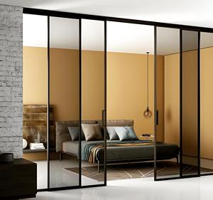 <span class=keywords><strong>Porta</strong></span> Scorrevole in Alluminio a Tre <span class=keywords><strong>Ante</strong></span> con Telaio Sottile Moderno e Minimalista per Ville, Hotel, Uffici e Partizioni - Product Image 2
