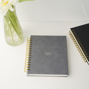 Carnet à spirales, journal de méditation, logo personnalisé imprimé, couverture rigide en cuir PU, agenda quotidien A5 - Product Image 6