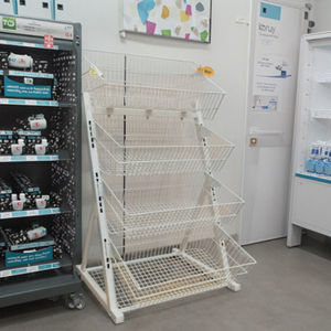 Multi-Layer Supermarket Fruit Vegetable Display Rack Mobile Floor Standing 4-Tier <b>Basket</b> Storage <b>Shelf</b> Unit - Product Image 2
