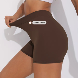 Shorts de yoga <span class=keywords><strong>femme</strong></span> à logo personnalisé, taille en V, couleur unie, effet fessier galbé, taille élastique, extensible dans les quatre sens, séchage rapide - Product Image 2