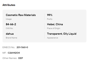 Cosmetic Grade Diethyl Phthalate DEP 99% Transparent Oily Liquid Fragrance Fixative - Product Image 6