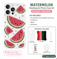 Kit DIY pour Coque de Téléphone Broderie Point de Croix Cerise, Ensemble d'Accessoires de Broderie, Fournitures d'Artisanat de Couture pour la Création de Cadeaux Originaux
