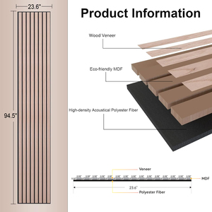 Panneau mural <span class=keywords><strong>acoustique</strong></span> en lattes de bois noir 2,7 m, insonorisation en feutre PET, pour studio d'enregistrement, home cinéma, bureau, panneau de traitement <span class=keywords><strong>acoustique</strong></span> - Product Image 3