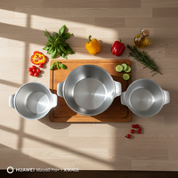 Set Panci Masak Aluminium Berkualitas Tinggi, Anti Lengket, Ramah Lingkungan, Aman untuk Oven, Dilengkapi Tutup, Serbaguna, Peralatan Dapur