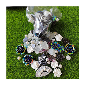 Cabujón de resina de diseño mixto con forma de rosa, lazo y corazón, de base plana, envasado en botella, para manualidades, decoración y adorno artístico - Product Image 2