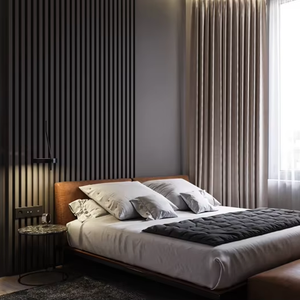 Panneau acoustique en bois plaqué laqué, 24x95 pouces, panneau mural absorbant le son en MDF PET composite pour studio, hôtel, taille personnalisée - Product Image 2