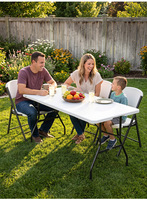 Table de réception pliable en plastique blanc pour événements de mariage - Durable et imperméable