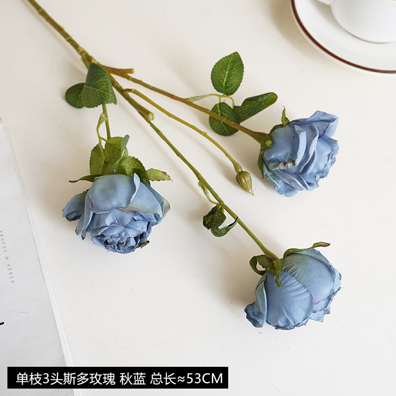 Autumn blue-single branch 3-head stall rose