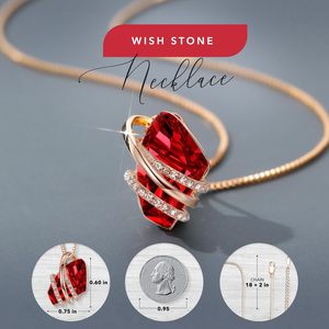 Collier avec pendentif en pierre de vœux, plaqué or rose 18 carats, design géométrique en cristal, chaîne à maillons vintage, bijoux cadeau pour femme - Product Image 2