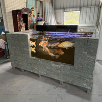 Réservoir de poissons de jardin en métal mobile Koi Fish Tank Système de filtre d'aquarium pour étang hors sol pour l'aménagement paysager Decking Beautiful Outdoor