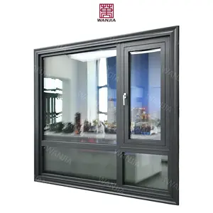 WANJIA energy efficient design hurricane Impact windows waterproof soundproof interior aluminum window glass casement windows