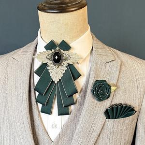 ชุดผ้าพันคอผูกโบว์ ผ้าเช็ดหน้า และผ้าพันคอสี่เหลี่ยมสำหรับผู้ชายสไตล์อังกฤษ เห<span class=keywords><strong>มา</strong></span>ะสำหรับงานแต่งงาน การแสดง งานเลี้ยงเจ้าบ่าว พร้อมดอกไม้ประดับปกเสื้อและเนคไท อุปกรณ์เสริมสำหรับผู้ชาย - Product Image 4