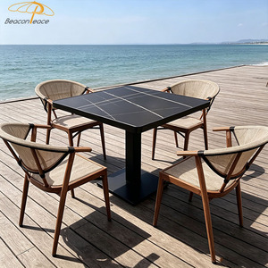 Outdoor Aluminum Furniture <strong>Set</strong> Restaurant <strong>4</strong> <strong>Seaters</strong> <strong>Bistro</strong> Table and Chairs Garden <strong>Sets</strong> Dining Table and Chair <strong>Set</strong> - Product Image 3