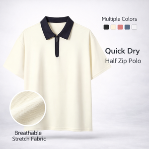 เสื้อโปโลซิปแบบกำหนดเองสำหรับผู้ชาย สีพื้น เนื้อผ้านุ่ม ระบายอากาศได้ดี เสื้อโปโลลำลองสำหรับธุรกิจ รับทำโลโก้ OEM - Product Image 4