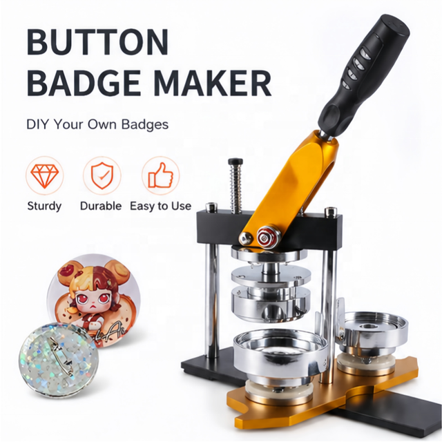 DIY 58mm Button Badge Maker Machine with Cutter and 1000 Button Parts for Gifts Events and Crafts
