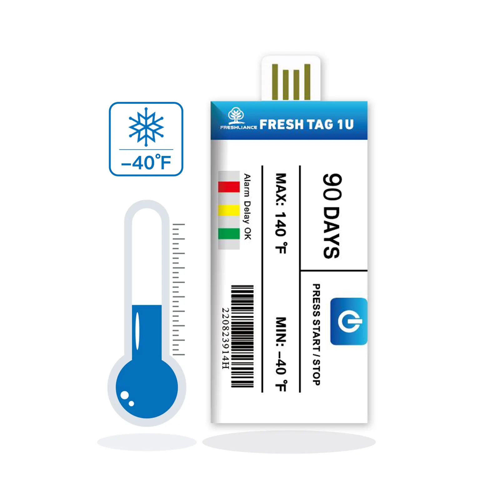 Registratore di dati di temperatura USB PDF per il trasporto di Datalogger monouso