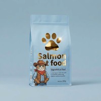 Sachet alimentaire pour animaux de compagnie en aluminium personnalisé, anti-odeur, avec fermeture éclair, doré miroir, à fond plat, à fond stable, avec logo et couleur personnalisés