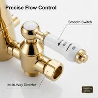 Robinet de douche thermostatique avec cartouche haute précision et kit de pomme de douche de 8 pouces, contrôle précis de la température, robinet anti-brûlure