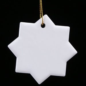 Ornement d'arbre en céramique personnalisé de haute qualité pour les vacances de fête Décorations de sublimation imprimées UV Ornement suspendu vierge - Product Image 3