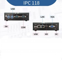 Mini-PC embarqué horizontal IPC118-N100 en alliage d'aluminium, 8 Go de RAM, 128 Go SSD, sans ventilateur, multi-LAN, port COM pour le contrôle d'automatisation