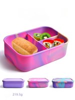 Boîte à lunch bento pour enfants en silicone de qualité alimentaire, écologique, sans BPA, étanche et chauffable, à 3 compartiments