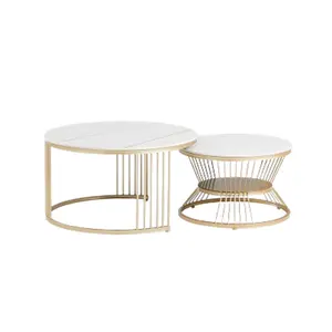 Gold Drum Elegant Expanding Coffee Table To Dining Table Living Room Nest Of Side End Table Set Of 2