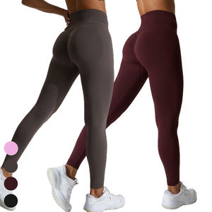 Custom <span class=keywords><strong>Peach</strong></span> Hip V-Arc Cintura Running Deportes Leggings Scrunch Butt Cintura alta Fitness Pantalones Leggings de yoga sin costuras para mujeres - Product Image 1