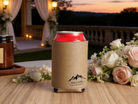 Manchons isothermes vierges en similicuir gravables au laser de 330 ml, personnalisables avec logo, pour canettes, cadeaux pour garçons d'honneur, faveurs de mariage, vente en gros