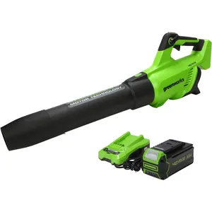 Greenworks kabel Blower daun aksial, 40V 130 MPH 550 CFM tanpa sikat, baterai 4.0Ah dan pengisi daya termasuk