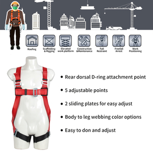 Sabuk Pengaman Poliester Berkualitas Tinggi Laris Manis Perlindungan Tubuh Penuh Harness Pengaman Pribadi untuk Petualangan di Hutan - Product Image 3