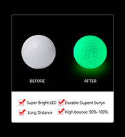 Balles de golf LED qui brillent dans le noir avec matériau en caoutchouc, lumineuses et durables pour la pratique nocturne et l'utilisation en extérieur