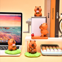 Neue Kreative Niedliche Cartoon Multi-Style Capybara Handyständer Harz-Figur Schreibtisch-Dekoration