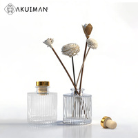 Flacon diffuseur de parfum en verre transparent elliptique de luxe, 50 ml, vide