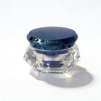 Flacon distributeur cosmétique haut de gamme de 50 g, pot de crème anti-acné, boîte bleue, format d'essai, flacon diamant, emballage de produits de soin de la peau