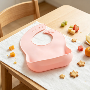 Bavoirs pour bébés en silicone de qualité alimentaire personnalisés, très bien notés, pour les tout-petits, sans BPA, imperméables, avec fermeture à bouton - Product Image 3