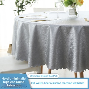 Nappe de table ronde nordique en PVC épais imperméable et anti-taches, sans lavage, pour hôtel et banquet, vente en gros d'usine - Product Image 5