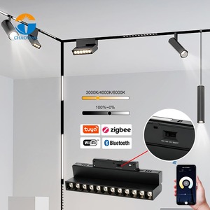 Spot encastré de plafond intelligent 48V sur <span class=keywords><strong>rail</strong></span> magnétique, avec interrupteur DIP manuel, CCT 3000K/4000K/6000K, réglable et dimmable - Product Image 1