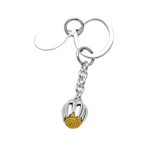 Portachiavi a forma di tulipano giallo, ciondolo in metallo argentato, ideale come regalo o per promozioni - Product Image 1