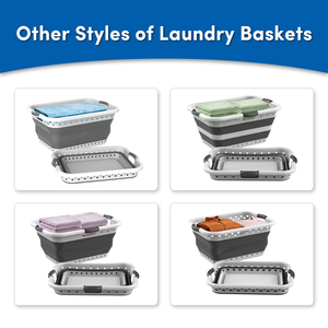 Cestas de <span class=keywords><strong>Baño</strong></span> Plegables para Bebés y Mascotas con Dos Asas, Cesta de Lavandería de Plástico Plegable de 42L - Product Image 4