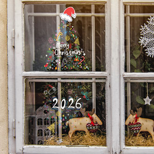 Siheny phim hoạt hình Cây giáng sinh dán cửa sổ tĩnh điện PVC kính trang trí cho cửa hàng cửa sổ bố trí cho cửa hàng Quà Tặng - Product Image 2