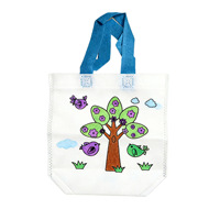 Sac fourre-tout en tissu non tissé pour enfants, idéal pour le bricolage, la peinture, le coloriage et le graffiti, sac de courses pour stand de marché