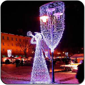 Figurines <span class=keywords><strong>de</strong></span> Noël décoratives Toprex Holiday Led Motif Lighted Angel Wing, motif 3D, lumières <span class=keywords><strong>de</strong></span> corde LED, <span class=keywords><strong>ange</strong></span> <span class=keywords><strong>de</strong></span> Noël avec trompette - Product Image 5