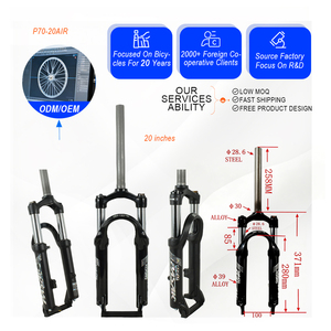 Fourche avant de vélo de montagne mécanique PASAK P70, <span class=keywords><strong>suspension</strong></span> réglable, verrouillable, 20/24 pouces, frein à disque pour vélo pliable - Product Image 2