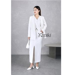 Falda Midi Elegante de Cintura Alta con Abertura Frontal de Vietnam, KV27, Elegante / Estilo Ejecutivo / Vintage, Falda Maxi Estándar Minimalista - Product Image 2