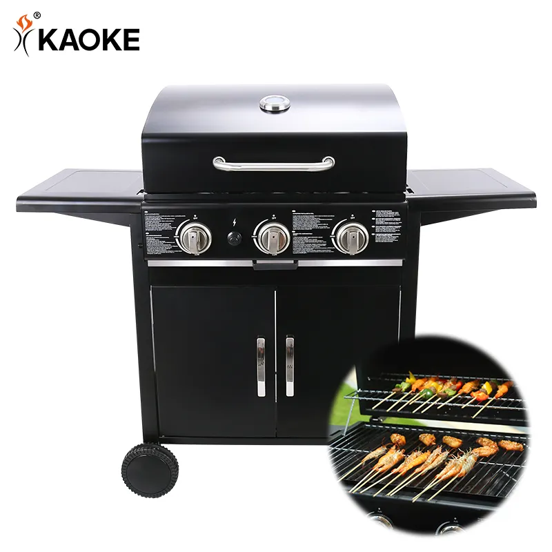 Kaoke 24 Inch Home Grote Capaciteit Gas Grill Outdoor Natuurlijke Gas Grill Oven 3 Branders Gas Grill Leverancier